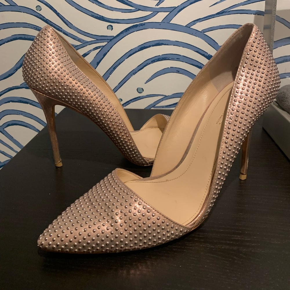 Rose gold studded heels